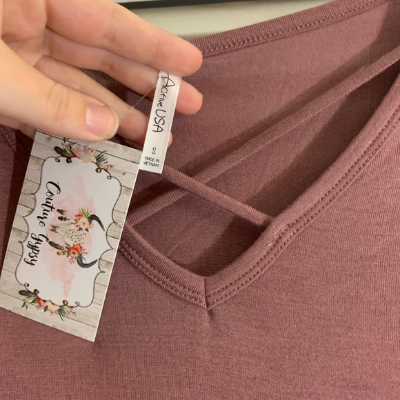 Last 1 (s) HP🎉Dusty Mauve criss cross tunic top - Picture 4 of 7